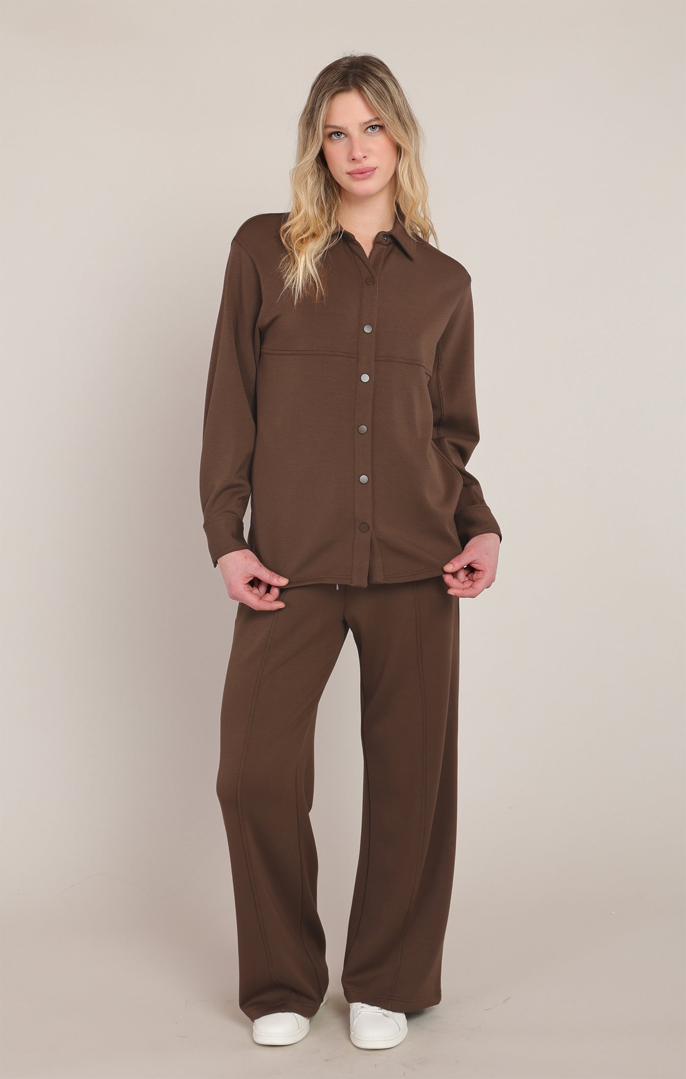 Scuba Knit Pull On Pants Milk Chocolate