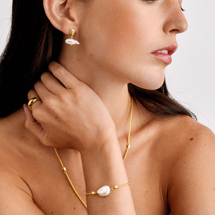 Sol Pearl Bracelet - Gold Coated
