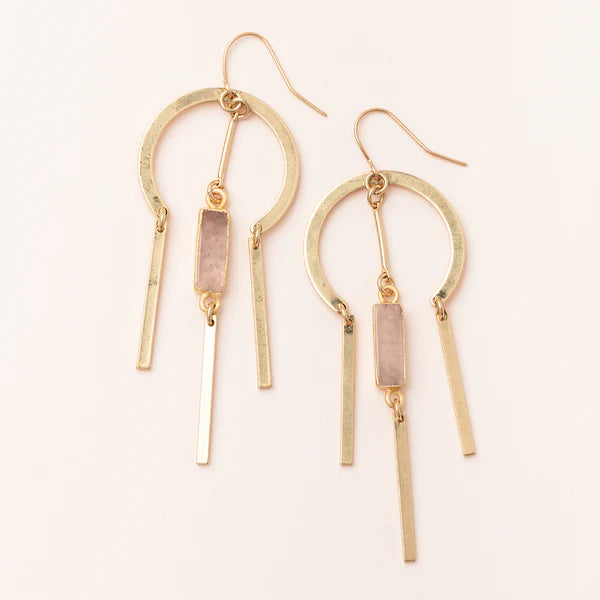 Dream Stone Earrings Rose Quartz/Gold