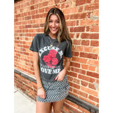 You Look Like You Love Me Rose Graphic Tee Washed Black
