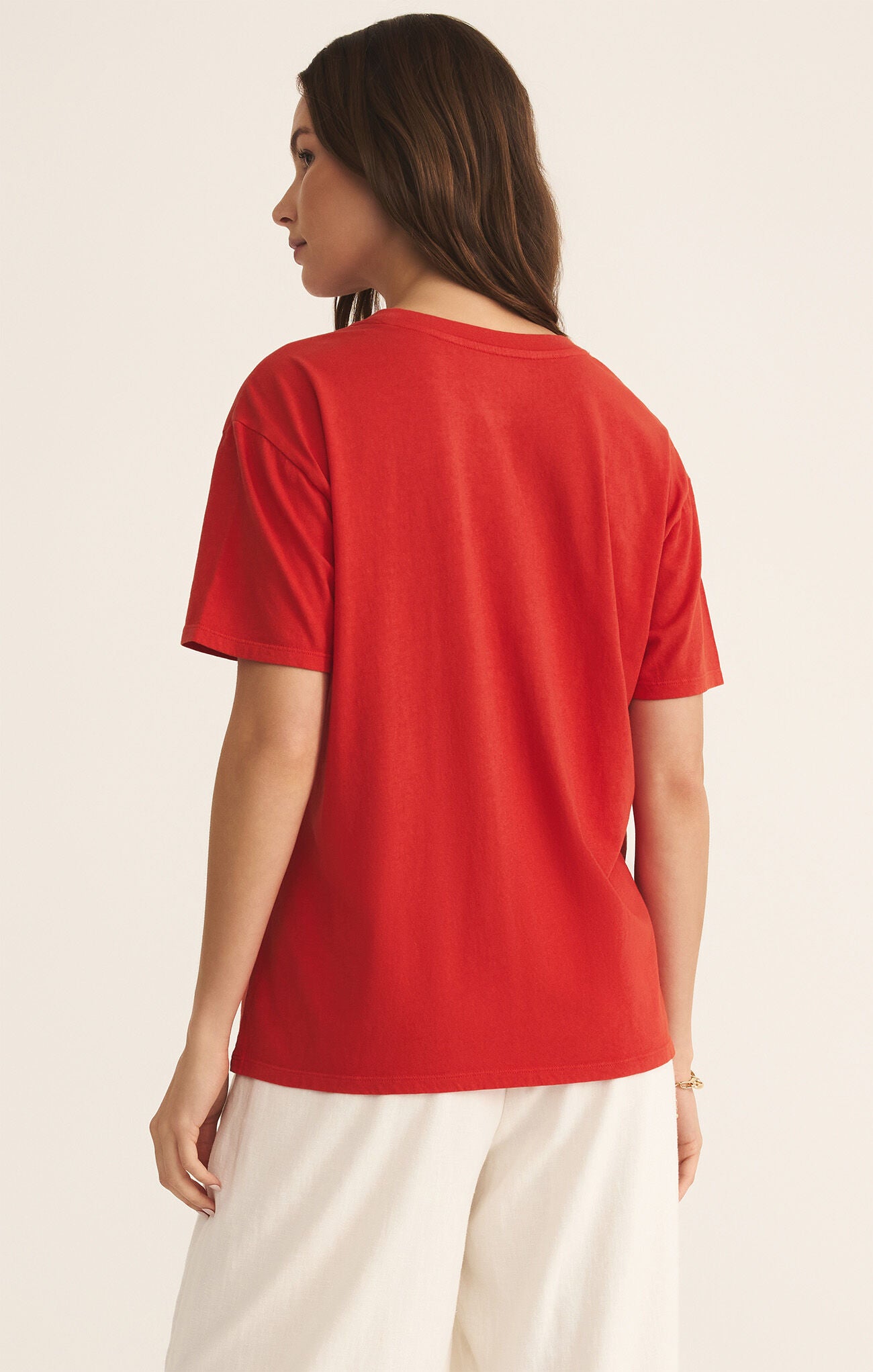 Bonjour Boyfriend Tee Cabana Red