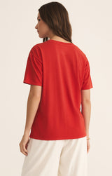 Bonjour Boyfriend Tee Cabana Red