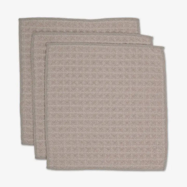 Geometry Waffle Washcloth Set Taupe