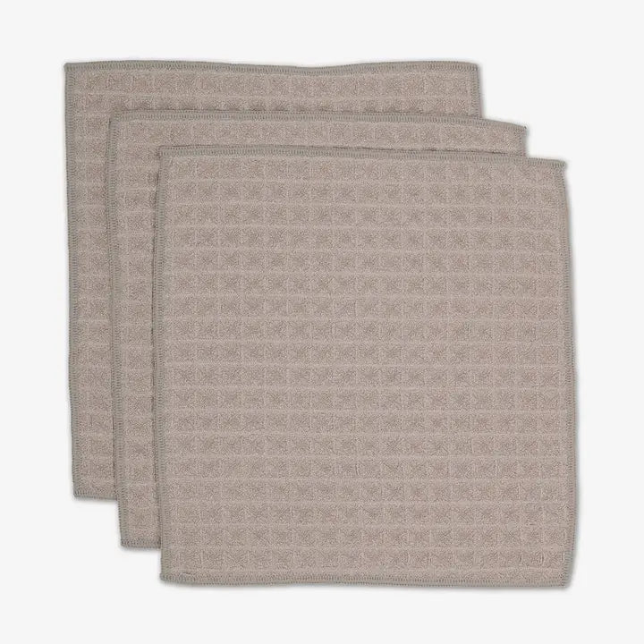 Geometry Waffle Washcloth Set Taupe