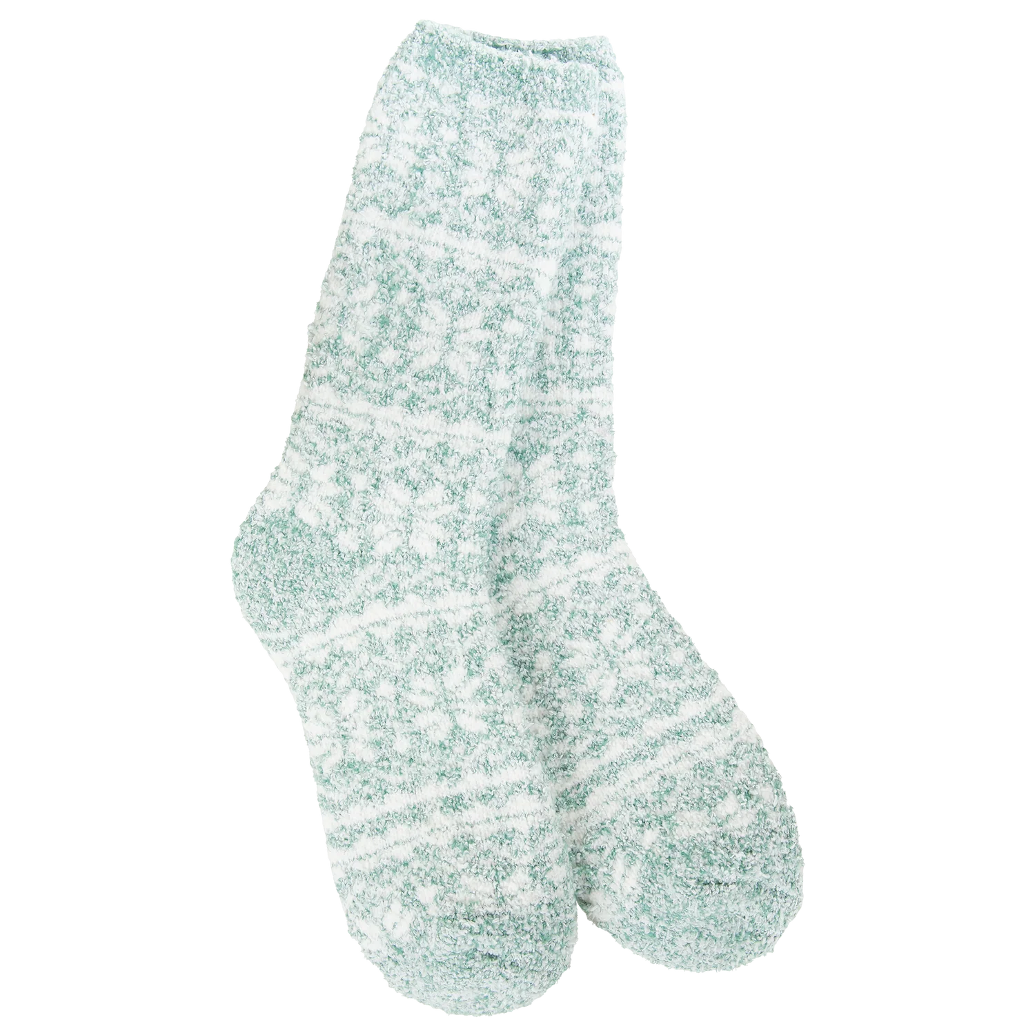 Winter Crew Socks Fair Isle Green