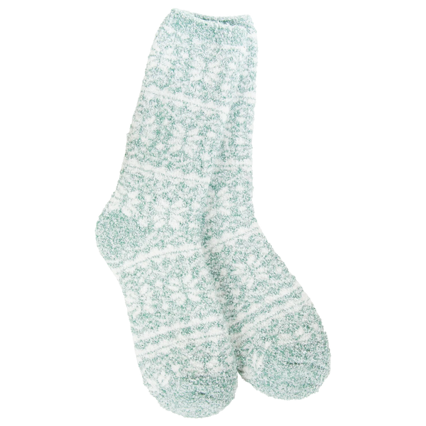 Winter Crew Socks Fair Isle Green