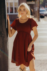 Liv Smocked Bodice Knee Length Dress Spice