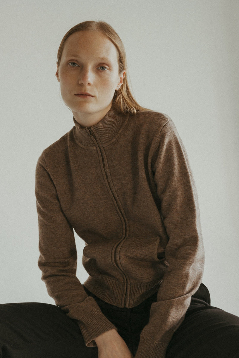 Allison Sweater Knit Zip Up