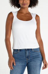 Sleeveless Built In Bra Top Cream