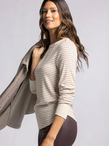 Stacy Long Sleeve Top White Swan Clove Stripe