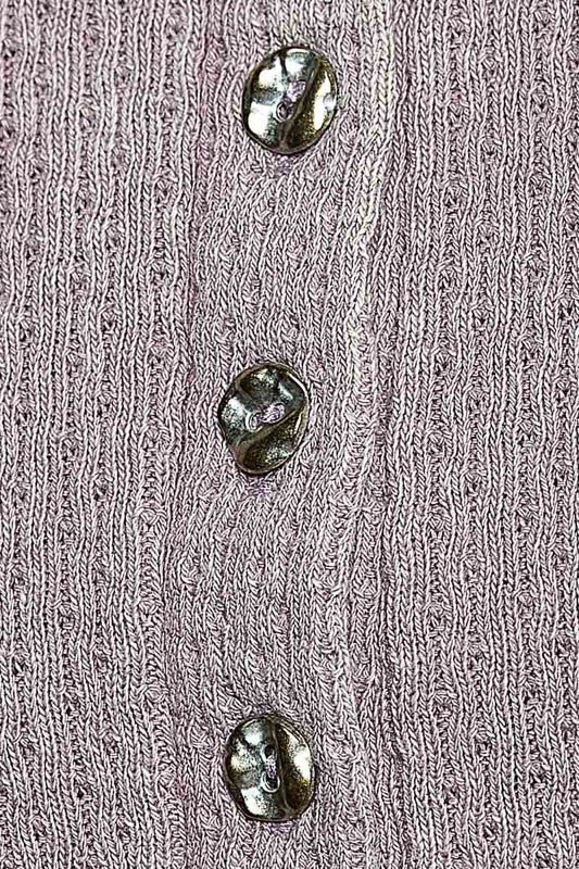 Exposed Seam Vintage Wash Henley Cocoa Mauve