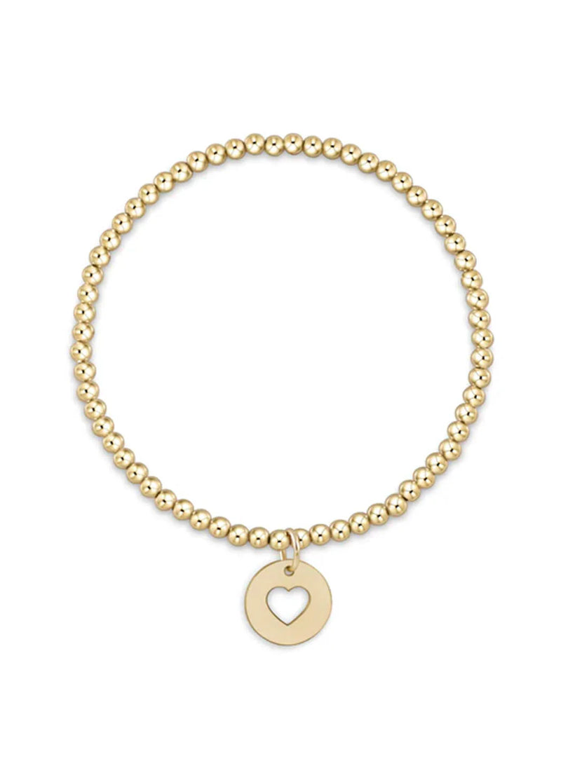 Classic Gold 3mm Bead Disc Bracelet Love Gold Disc