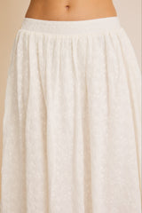 Eyelet Bubble Maxi Skirt White