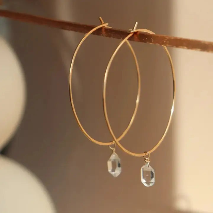 Prism Herkimer Hoop Earrings