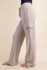French Terry Cargo Straight Sweatpants Light Taupe