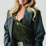 Suede Westlyn Woven Bum Bag Olive