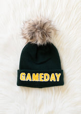 Game Day Pom Hat Green + Gold