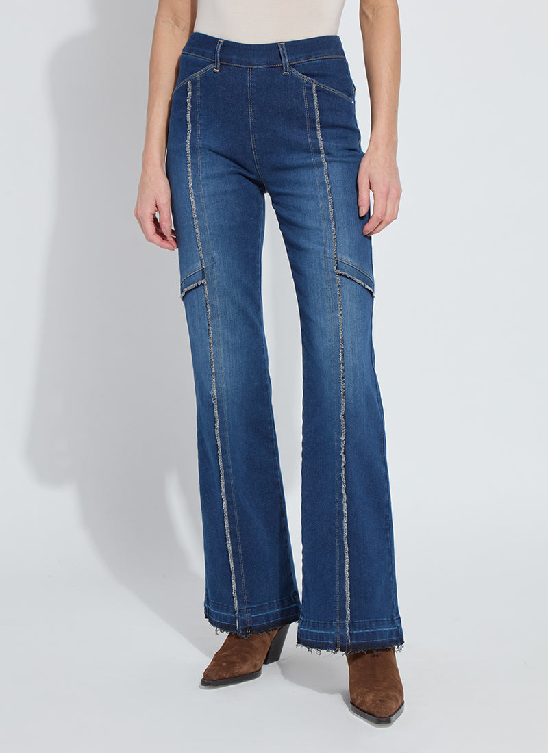 Felicity Fringe Wide Leg Denim Trouser Light Indigo