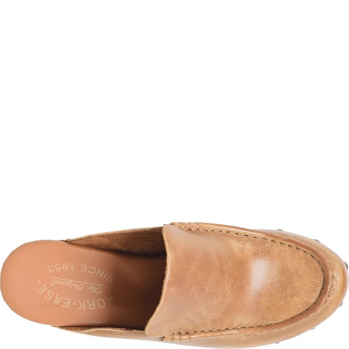 Spencer Studded Heeled Clogs Tan Timber