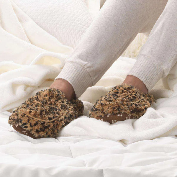 Warmies Slippers Tawny Leopard