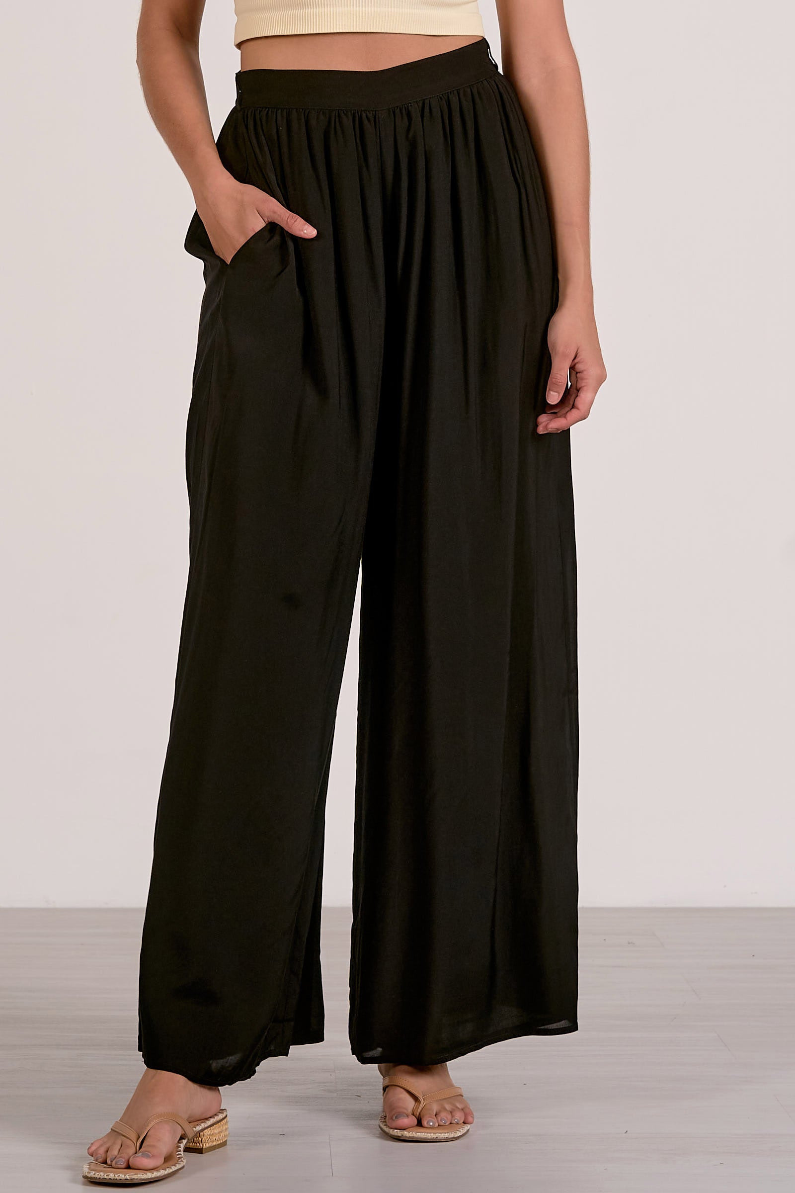 Flowy Wide Leg Pants Black
