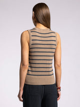 Elsa Tank Tan + Charcoal