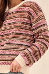 Mix Textured Stripe Sweater Nostalgia