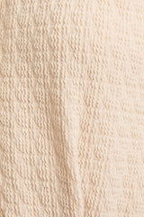 Collar Button Up Waist Tie Mini Dress Cream