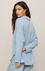 All Day Knit Stripe Jacket Santorini Indigo