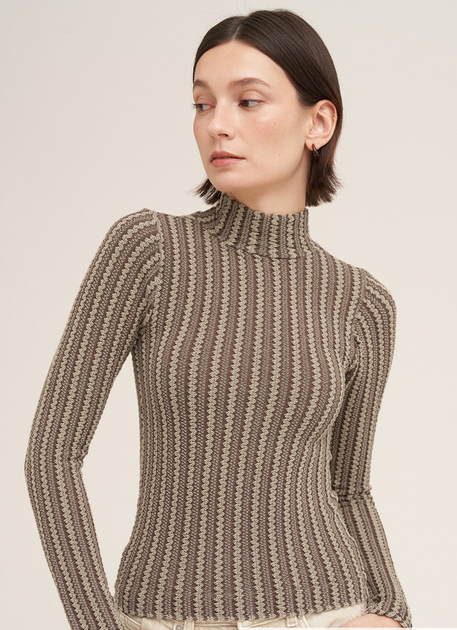 Modal Pointelle Mock Neck Top