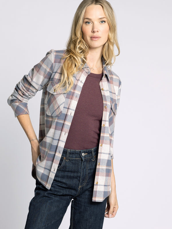 Cassian Button Up Shirt Vintage Indigo Plaid