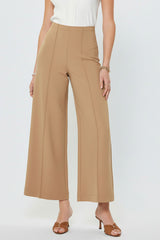 High Rise Ponte Flared Pants Tan