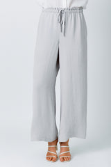 Paperbag Tie Waist Wide Leg Pants Lilac Grey