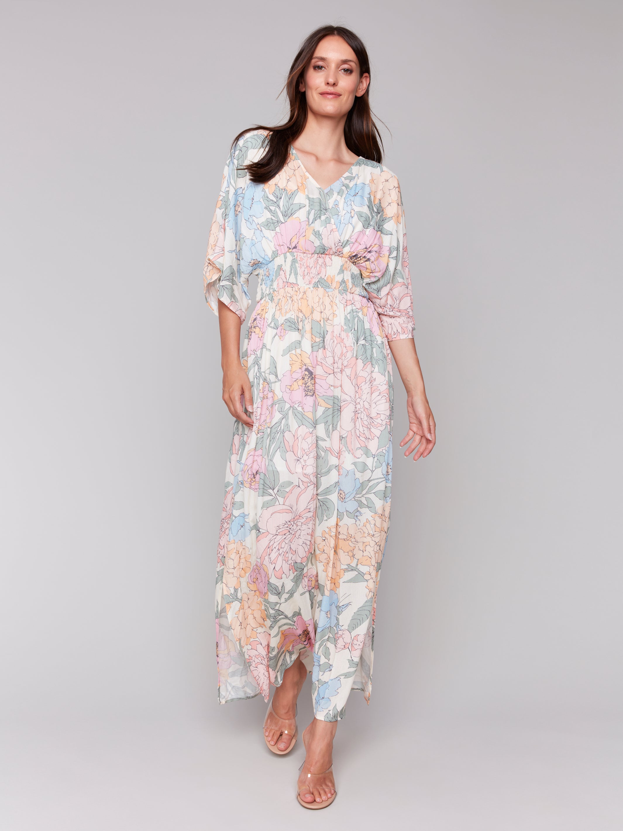 Printed Dolman Sleeve Maxi Dress Dahlia