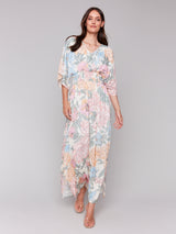 Printed Dolman Sleeve Maxi Dress Dahlia