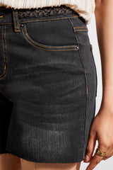 Audrey Girlfriend Classic Denim Short Dusty Black