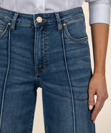 Fay High Rise Straight Leg Pintuck Roll Up Jeans Attentive
