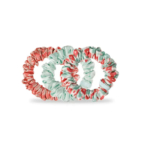 Teleties Silk Hair Scrunchie Small 3 Pack Calming Coral
