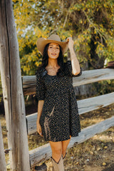 Sammie Puff Sleeve Mini Dress Saddle Blossom
