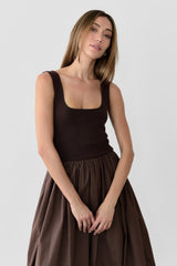The Bella Bubble Dress Brown