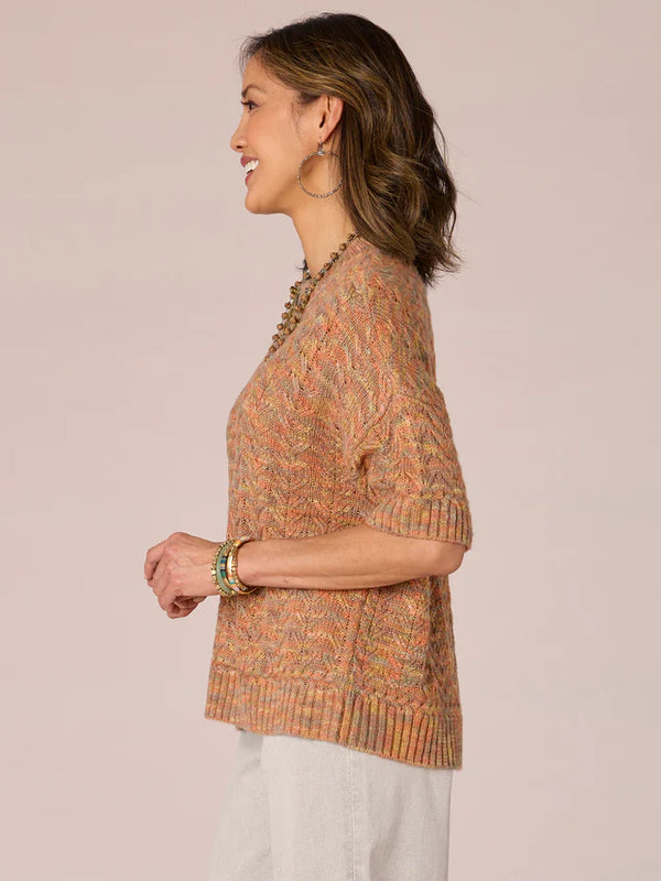 Space Dye Elbow Sleeve Sweater Ginger Spice Multi