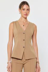Tailored Suit Vest Tan