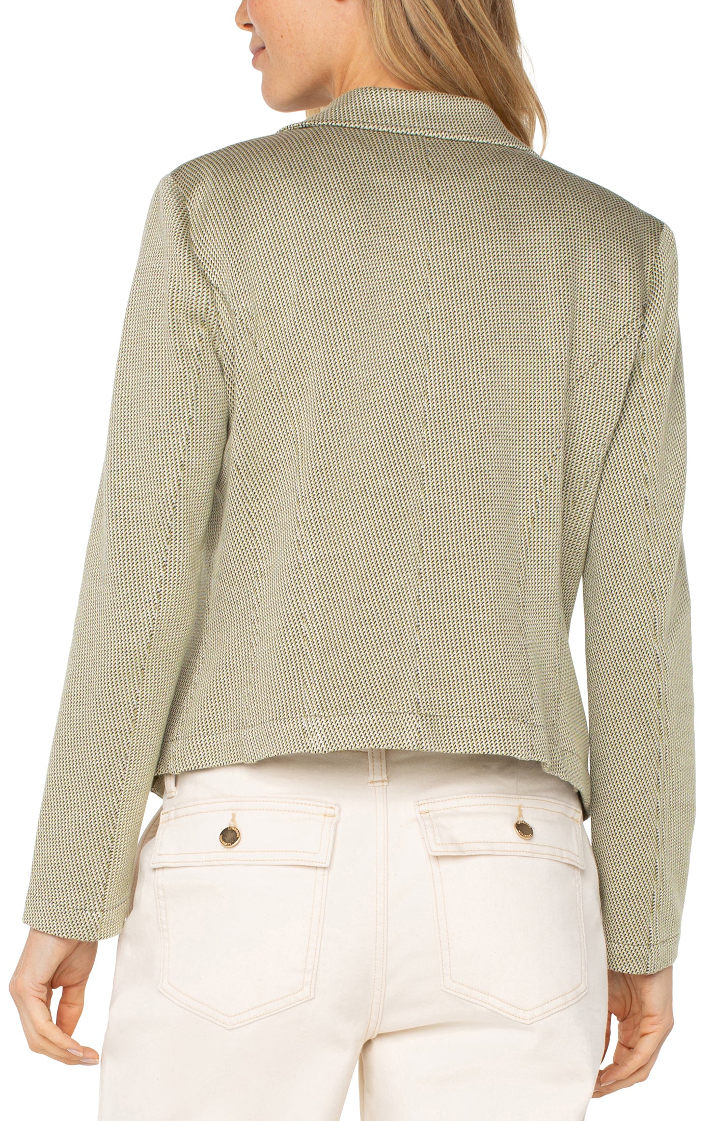 Open Front Blazer Artichoke + Cream