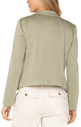 Open Front Blazer Artichoke + Cream