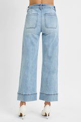 High Rise Crop Wide Jeans New Light