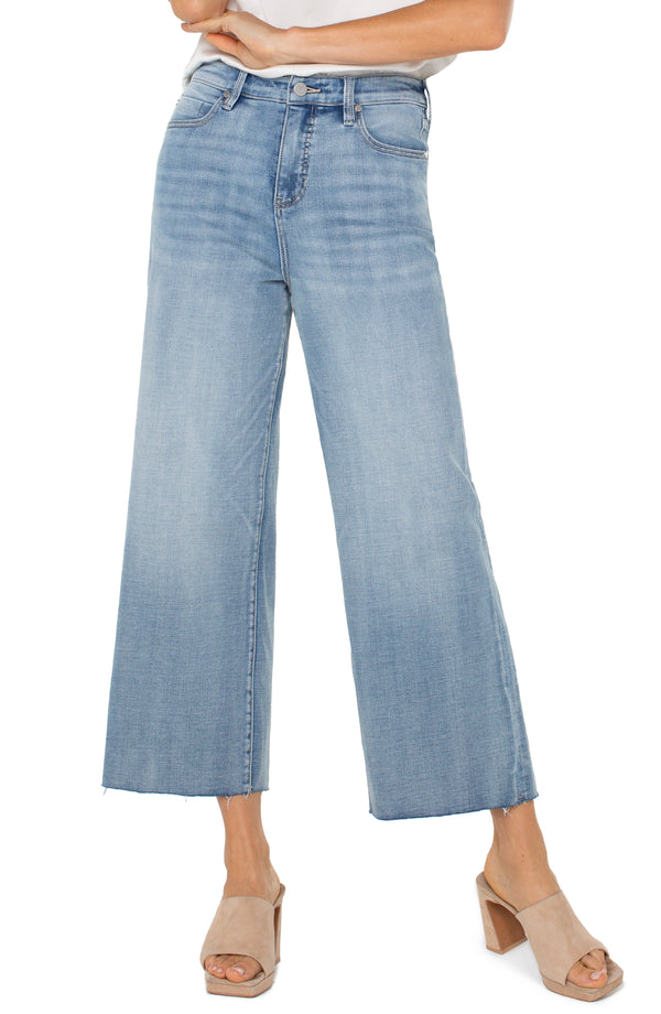 Stride High Rise Crop Wide Cut Hem Jeans Weir Canyon