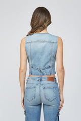 Fitted Denim Vest Light
