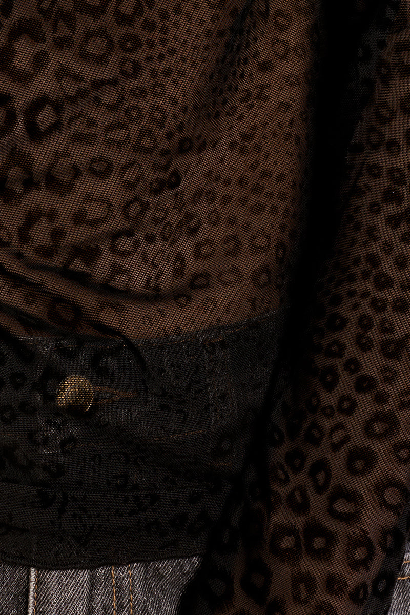 Mesh Leopard Long Sleeve Top Black