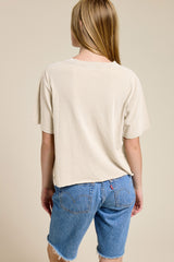 Howdy Puff Longhorn Skull Graphic Tee Bone