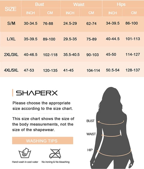 SHAPERX Seamless Full Body Tummy Control Bodysuit Shapewear